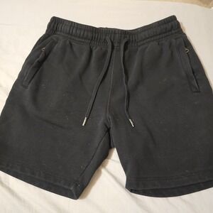 Maison Article Sweat Shorts Men Large Black Drawstring Waist Heavy